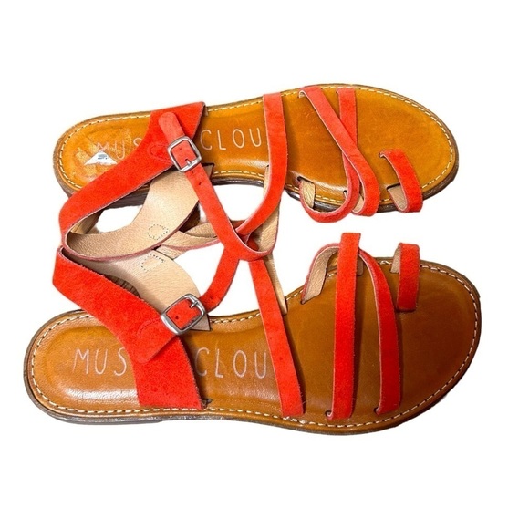 Musse & Cloud Red Strappy Gladiator Sandals - Picture 1 of 8